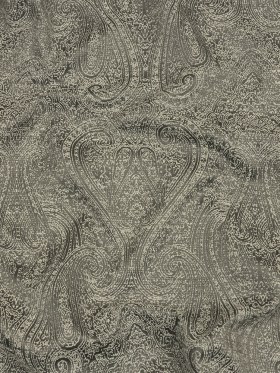 Cotton and Recycled Polyester Drapery Jacquard – Graphite Delicate Paisley – British Imported Cotton and Recycled Polyester Drapery Jacquard – Graphite Delicate Paisley – British Imported