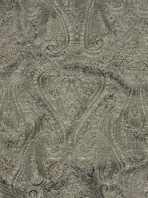 Cotton and Recycled Polyester Drapery Jacquard – Graphite Delicate Paisley – British Imported Cotton and Recycled Polyester Drapery Jacquard – Graphite Delicate Paisley – British Imported