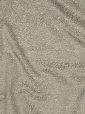 Cotton and Recycled Polyester Drapery Jacquard – Silver Delicate Paisley – British Imported Cotton and Recycled Polyester Drapery Jacquard – Silver Delicate Paisley – British Imported