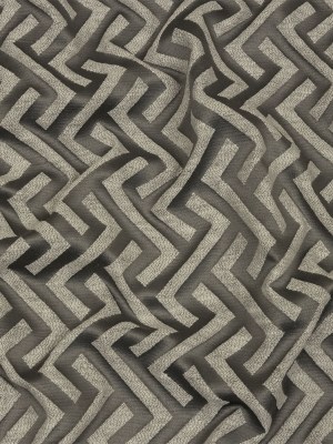 Cotton and Recycled Polyester Drapery Jacquard – Graphite Broken Chevrons – British Imported Cotton and Recycled Polyester Drapery Jacquard – Graphite Broken Chevrons – British Imported
