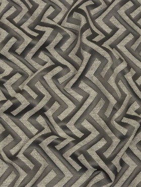 Cotton and Recycled Polyester Drapery Jacquard – Graphite Broken Chevrons – British Imported Cotton and Recycled Polyester Drapery Jacquard – Graphite Broken Chevrons – British Imported