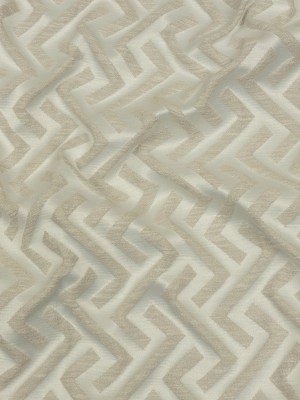 Cotton and Recycled Polyester Drapery Jacquard – Ivory Broken Chevrons – British Imported Cotton and Recycled Polyester Drapery Jacquard – Ivory Broken Chevrons – British Imported