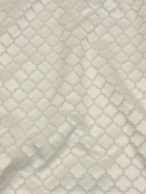 Cotton and Recycled Polyester Drapery Jacquard – Ivory Fancy Little Ogees – British Imported Cotton and Recycled Polyester Drapery Jacquard – Ivory Fancy Little Ogees – British Imported