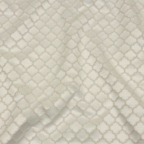 Cotton and Recycled Polyester Drapery Jacquard – Ivory Fancy Little Ogees – British Imported Cotton and Recycled Polyester Drapery Jacquard – Ivory Fancy Little Ogees – British Imported