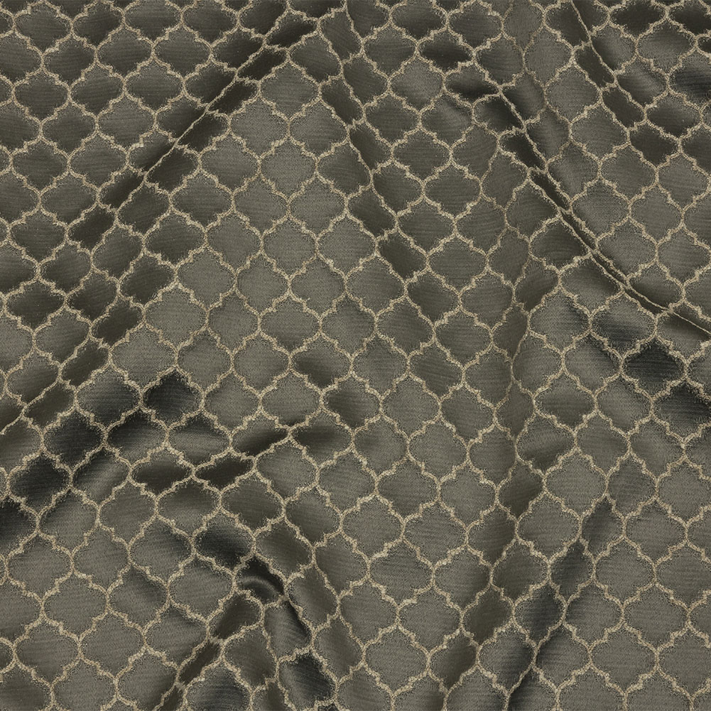 Cotton and Recycled Polyester Drapery Jacquard – Mole Fancy Little Ogees – British Imported Cotton and Recycled Polyester Drapery Jacquard – Mole Fancy Little Ogees – British Imported