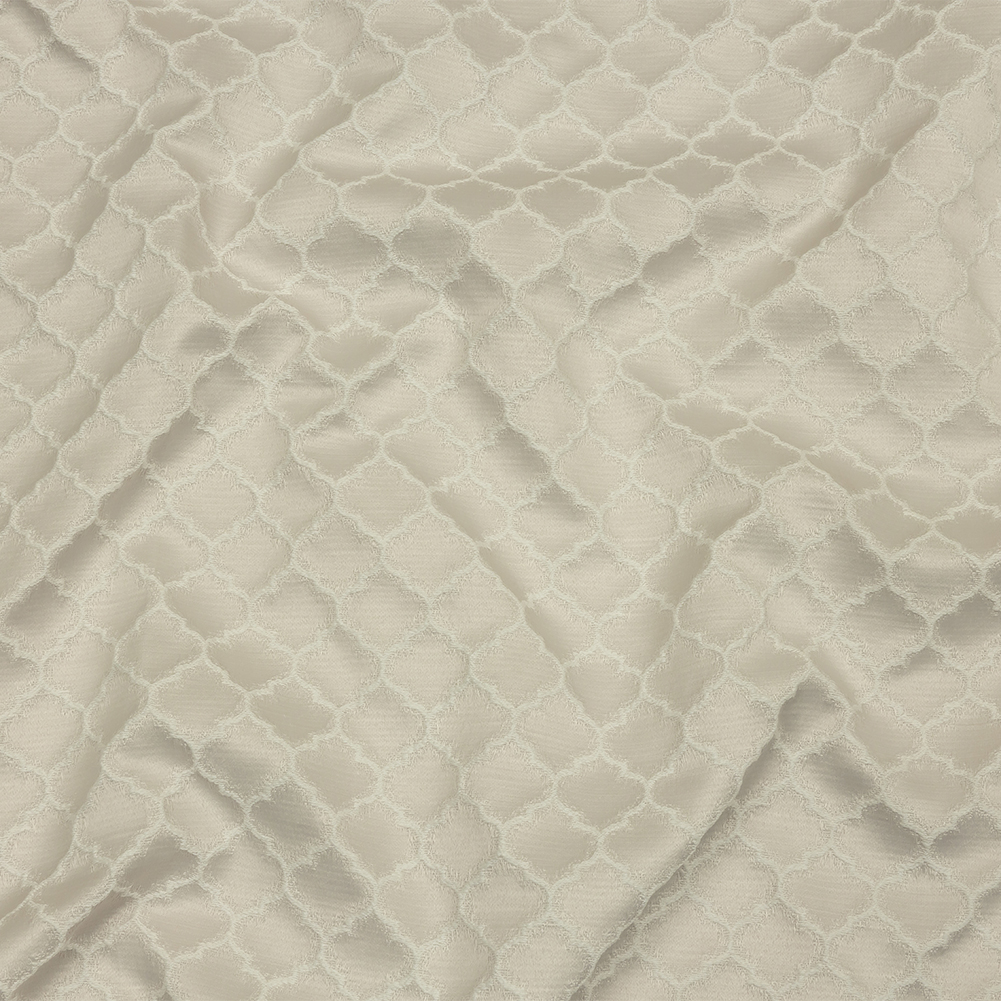 Cotton and Recycled Polyester Drapery Jacquard – Pearl Fancy Little Ogees – British Imported Cotton and Recycled Polyester Drapery Jacquard – Pearl Fancy Little Ogees – British Imported