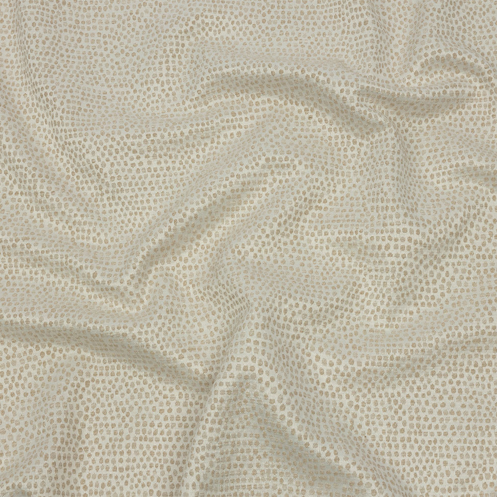 Recycled Polyester Drapery Jacquard – Champagne Spotted – British Imported Recycled Polyester Drapery Jacquard – Champagne Spotted – British Imported