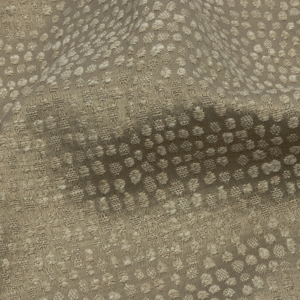 Recycled Polyester Drapery Jacquard – Latte Spotted – British Imported Recycled Polyester Drapery Jacquard – Latte Spotted – British Imported