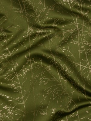 Metallic Satin-Faced Drapery Jacquard – Olive Delicate Grasses – British Imported Metallic Satin-Faced Drapery Jacquard – Olive Delicate Grasses – British Imported