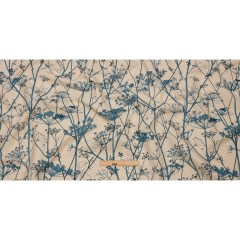 Cotton and Linen Canvas Print – Air Force Blue Chervil Silhouettes – British Imported Cotton and Linen Canvas Print – Air Force Blue Chervil Silhouettes – British Imported