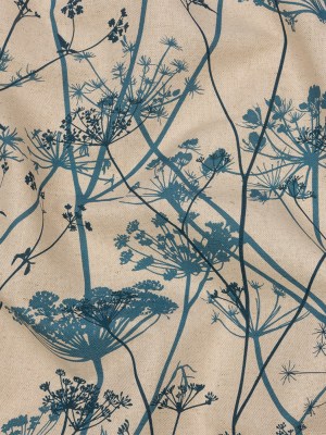 Cotton and Linen Canvas Print – Air Force Blue Chervil Silhouettes – British Imported Cotton and Linen Canvas Print – Air Force Blue Chervil Silhouettes – British Imported