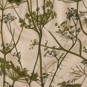 Cotton and Linen Canvas Print – Olive Chervil Silhouettes – British Imported Cotton and Linen Canvas Print – Olive Chervil Silhouettes – British Imported