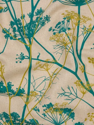 Cotton and Linen Canvas Print – Peacock Chervil Silhouettes – British Imported Cotton and Linen Canvas Print – Peacock Chervil Silhouettes – British Imported