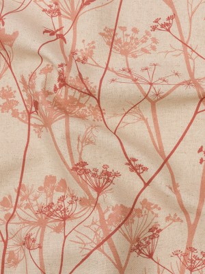 Cotton and Linen Canvas Print – Terracotta Chervil Silhouettes – British Imported Cotton and Linen Canvas Print – Terracotta Chervil Silhouettes – British Imported