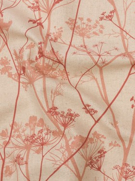 Cotton and Linen Canvas Print – Terracotta Chervil Silhouettes – British Imported Cotton and Linen Canvas Print – Terracotta Chervil Silhouettes – British Imported