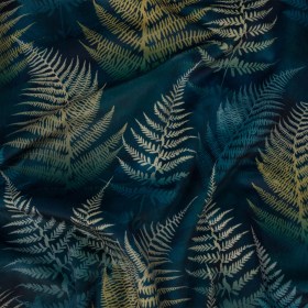 Printed Polyester Velvet – Ink Blue Foggy Ferns – British Imported Printed Polyester Velvet – Ink Blue Foggy Ferns – British Imported
