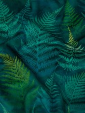 Printed Polyester Velvet – Peacock Foggy Ferns – British Imported Printed Polyester Velvet – Peacock Foggy Ferns – British Imported