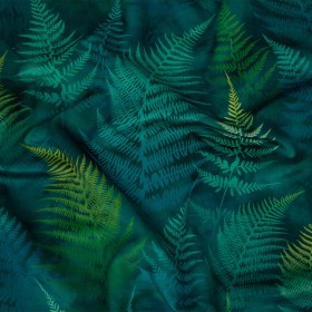 Printed Polyester Velvet – Peacock Foggy Ferns – British Imported Printed Polyester Velvet – Peacock Foggy Ferns – British Imported