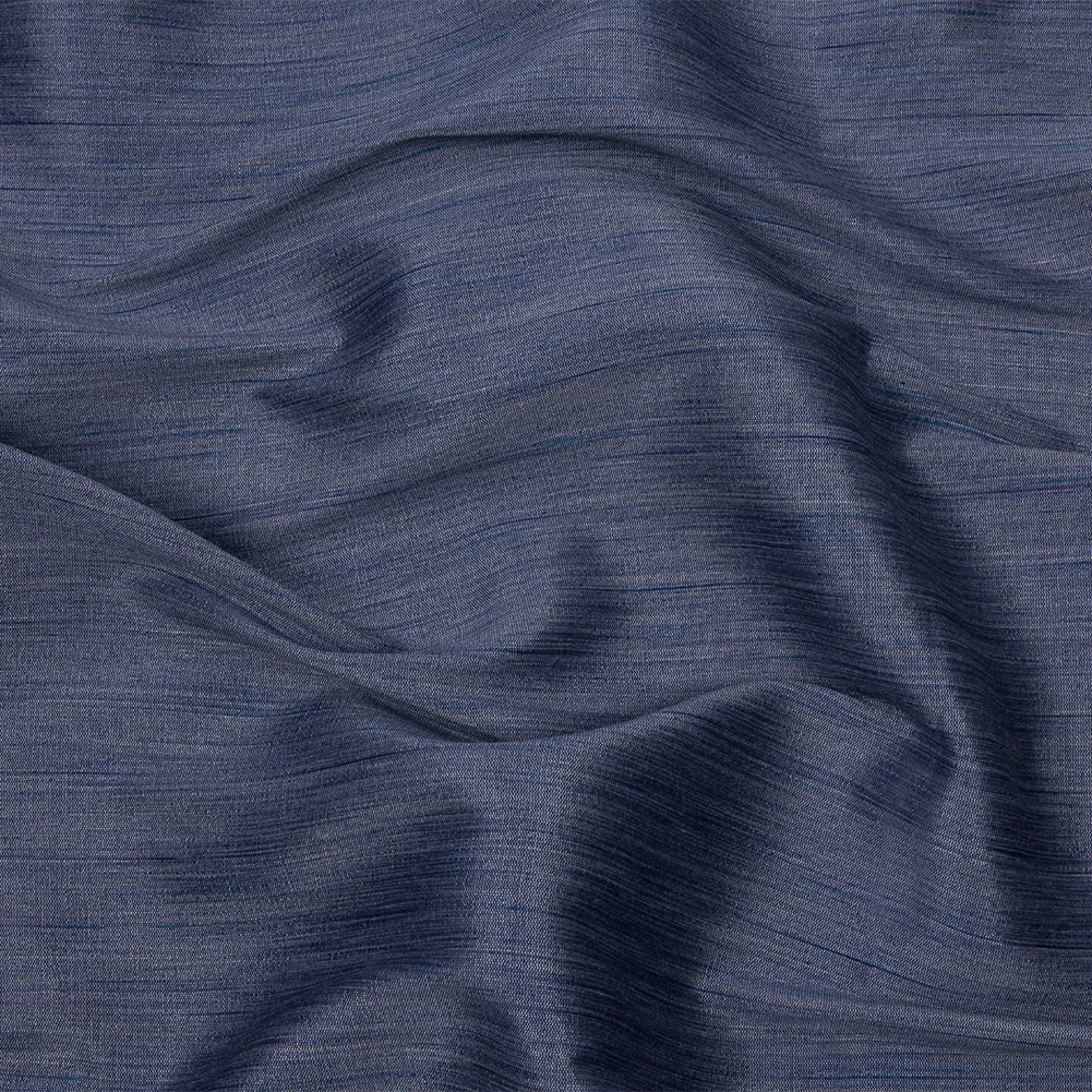 Recycled Polyester Bengaline – Denim Striations – British Imported Recycled Polyester Bengaline – Denim Striations – British Imported