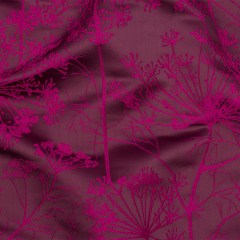 Satin-Faced Drapery Jacquard – Damson Fennel Flowers – British Imported Satin-Faced Drapery Jacquard – Damson Fennel Flowers – British Imported
