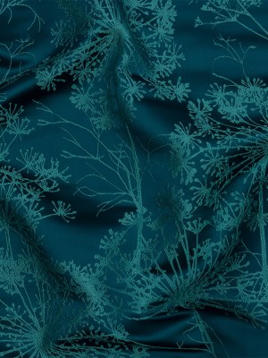 Satin-Faced Drapery Jacquard – Peacock Fennel Flowers – British Imported Satin-Faced Drapery Jacquard – Peacock Fennel Flowers – British Imported
