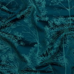 Satin-Faced Drapery Jacquard – Peacock Fennel Flowers – British Imported Satin-Faced Drapery Jacquard – Peacock Fennel Flowers – British Imported