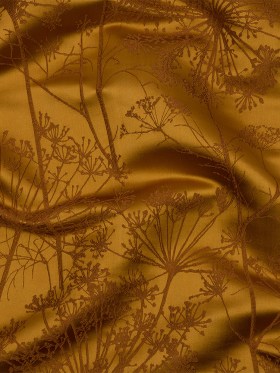 Satin-Faced Drapery Jacquard – Yellow Ochre Fennel Flowers – British Imported Satin-Faced Drapery Jacquard – Yellow Ochre Fennel Flowers – British Imported