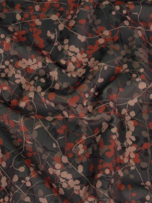 Printed Polyester Velvet – Mole Berry Vines – British Imported Printed Polyester Velvet – Mole Berry Vines – British Imported
