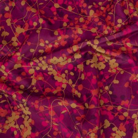 Printed Polyester Velvet – Sunset Berry Vines – British Imported Printed Polyester Velvet – Sunset Berry Vines – British Imported