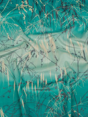 Printed Polyester Velvet – Verdigris Meadow Grass Ombre – British Imported Printed Polyester Velvet – Verdigris Meadow Grass Ombre – British Imported