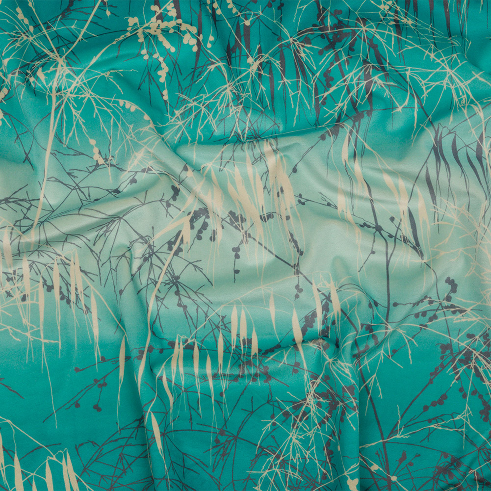 Printed Polyester Velvet – Verdigris Meadow Grass Ombre – British Imported Printed Polyester Velvet – Verdigris Meadow Grass Ombre – British Imported