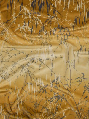 Printed Polyester Velvet – Yellow Ochre Meadow Grass Ombre – British Imported Printed Polyester Velvet – Yellow Ochre Meadow Grass Ombre – British Imported