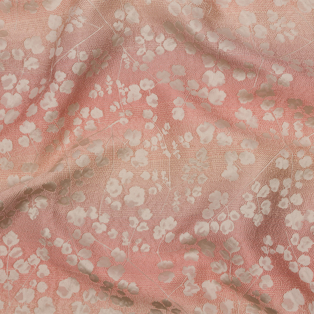 Drapery Jacquard – Shell Ombre Stripes and Little Flowers – British Imported Drapery Jacquard – Shell Ombre Stripes and Little Flowers – British Imported