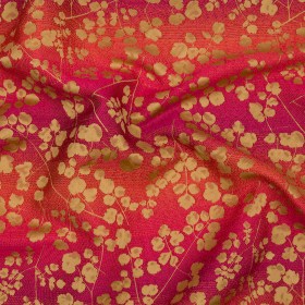 Drapery Jacquard – Sunset Ombre Stripes and Little Flowers – British Imported Drapery Jacquard – Sunset Ombre Stripes and Little Flowers – British Imported