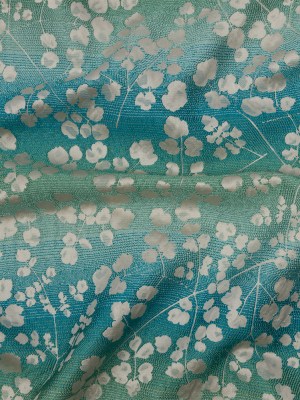 Drapery Jacquard – Verdigris Ombre Stripes and Little Flowers – British Imported Drapery Jacquard – Verdigris Ombre Stripes and Little Flowers – British Imported
