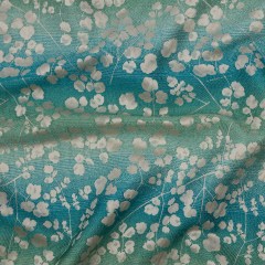 Drapery Jacquard – Verdigris Ombre Stripes and Little Flowers – British Imported Drapery Jacquard – Verdigris Ombre Stripes and Little Flowers – British Imported