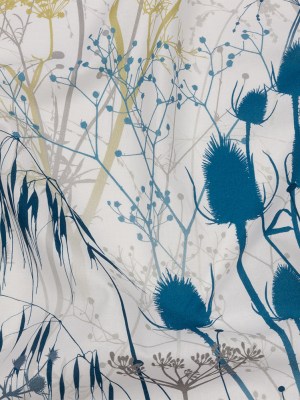 Cotton Canvas Print – Blue Wildflower Branches – British Imported Cotton Canvas Print – Blue Wildflower Branches – British Imported