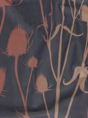 Printed Polyester Velvet – Shell Thistle Stems – British Imported Printed Polyester Velvet – Shell Thistle Stems – British Imported