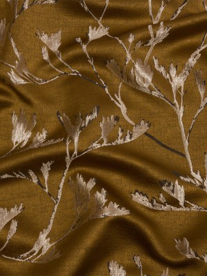 Metallic Drapery Jacquard – Ochre Windblown Branches – British Imported Metallic Drapery Jacquard – Ochre Windblown Branches – British Imported