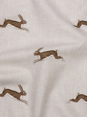 Cotton Canvas Print – Stone Running Hares – British Imported Cotton Canvas Print – Stone Running Hares – British Imported