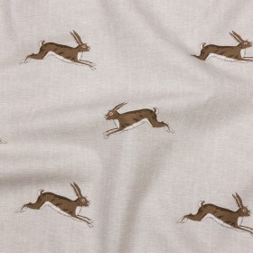 Cotton Canvas Print – Stone Running Hares – British Imported Cotton Canvas Print – Stone Running Hares – British Imported