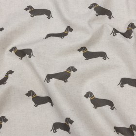 Cotton Canvas Print – Pebble Little Dogs – British Imported Cotton Canvas Print – Pebble Little Dogs – British Imported
