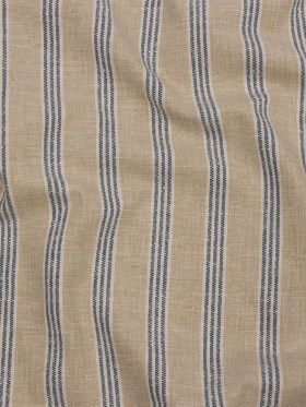 Slubbed Cotton and Polyester Woven – Indigo Striped – British Imported Slubbed Cotton and Polyester Woven – Indigo Striped – British Imported