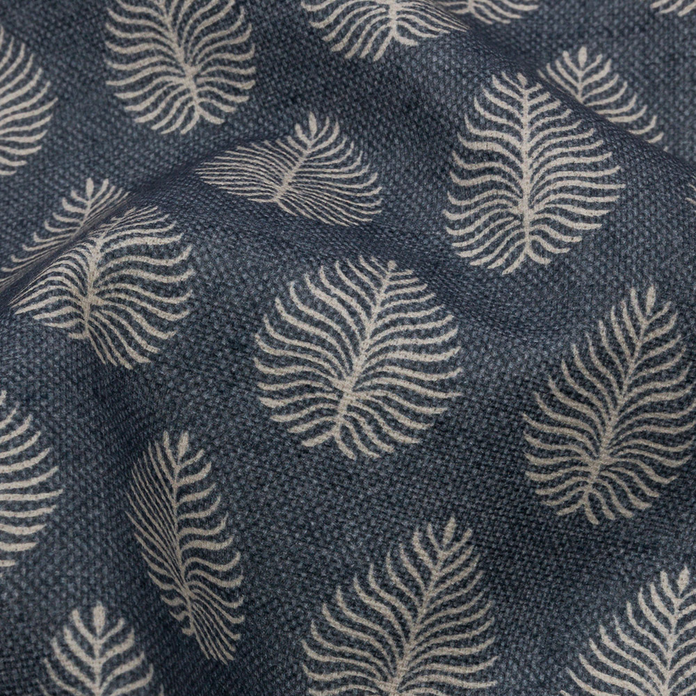 Cotton Canvas Print – Indigo Leaves – British Imported Cotton Canvas Print – Indigo Leaves – British Imported