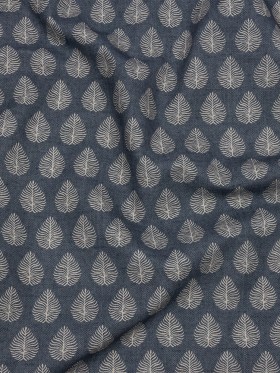 Cotton Canvas Print – Indigo Leaves – British Imported Cotton Canvas Print – Indigo Leaves – British Imported