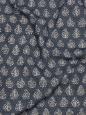 Cotton Canvas Print – Indigo Leaves – British Imported Cotton Canvas Print – Indigo Leaves – British Imported