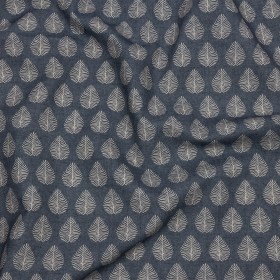 Cotton Canvas Print – Indigo Leaves – British Imported Cotton Canvas Print – Indigo Leaves – British Imported