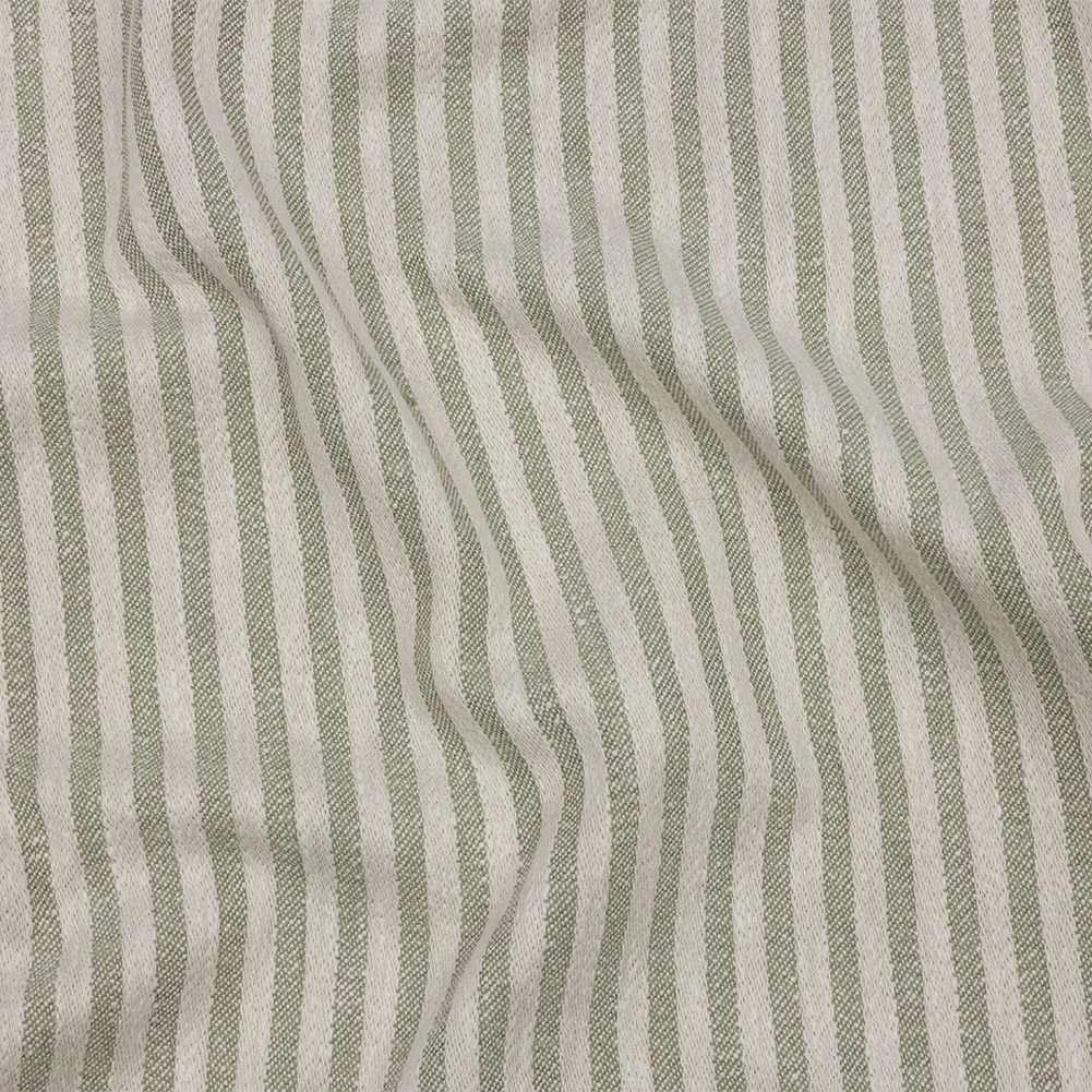 Cotton and Polyester Woven – Sage – Raised Stripes – British Imported Cotton and Polyester Woven – Sage – Raised Stripes – British Imported