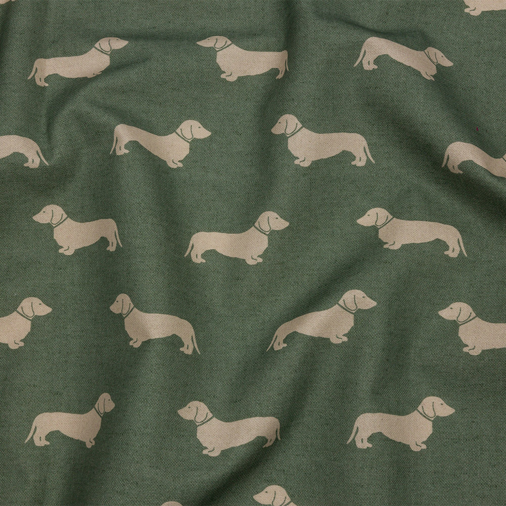 Cotton Canvas Print – Fern Dachshunds – British Imported Cotton Canvas Print – Fern Dachshunds – British Imported