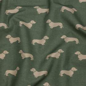 Cotton Canvas Print – Fern Dachshunds – British Imported Cotton Canvas Print – Fern Dachshunds – British Imported